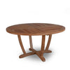 round teak table five feet with top view