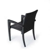 Wicker patio dining arm chair back view Tuscany