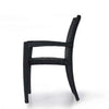 side view wicker stacking dining chair 