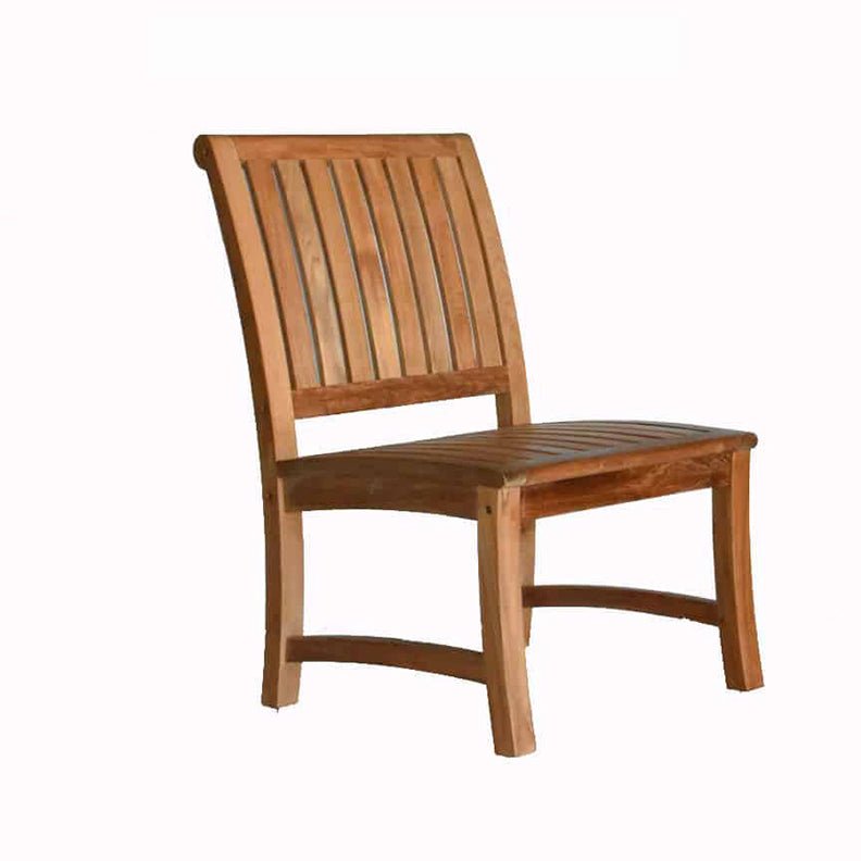 Teak dining patio side chair Titan sturdy thick frame