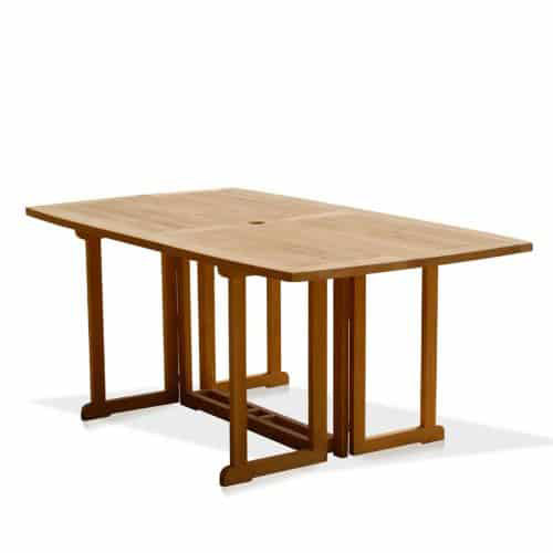 7 Pc Teak Patio Folding Table and Chairs Dining – Olympus-New York Set