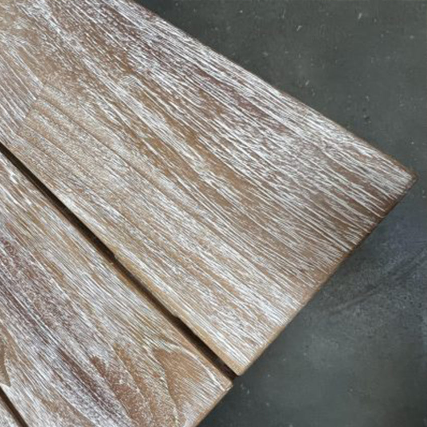 7 to 9.5 feet Recycle Teak Rectangular – French Beam Table – rustic white wash