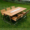 Teak steel combo mid century modern dining set Regnatt