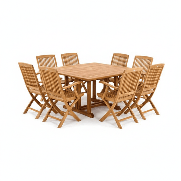 9-Piece Teak Dining Set Studio Shot