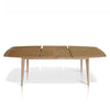 Teak dining table with extensions in motion
