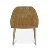 Teak double extension table mid century modern curves long view