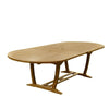 Oval teak dining table double extension