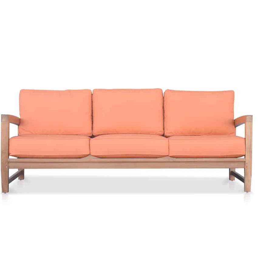 Teak Lounge sofa plush outdoor cushions