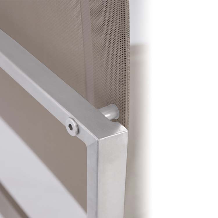 Stainless Steel Sling Outdoor Stacking Side Chair – Alzette Taupe