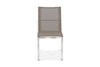 Stainless Steel Sling Outdoor Stacking Side Chair Alzette Taupe
