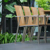 Teak-Steel Outdoor Stacking Chair Alzette