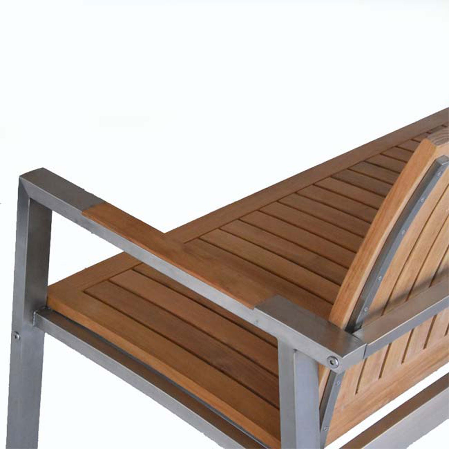 Teak-Steel Outdoor Stacking Chair Alzette