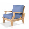Teak deep seat lounge chair with thick quick dry foam cushion