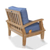 Teak deep seat chair with quick dry foam sunbrella cushion