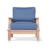 Teak deep seat chair with thick cushions