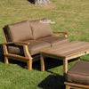 Comfortable teak loveseat thick cushions