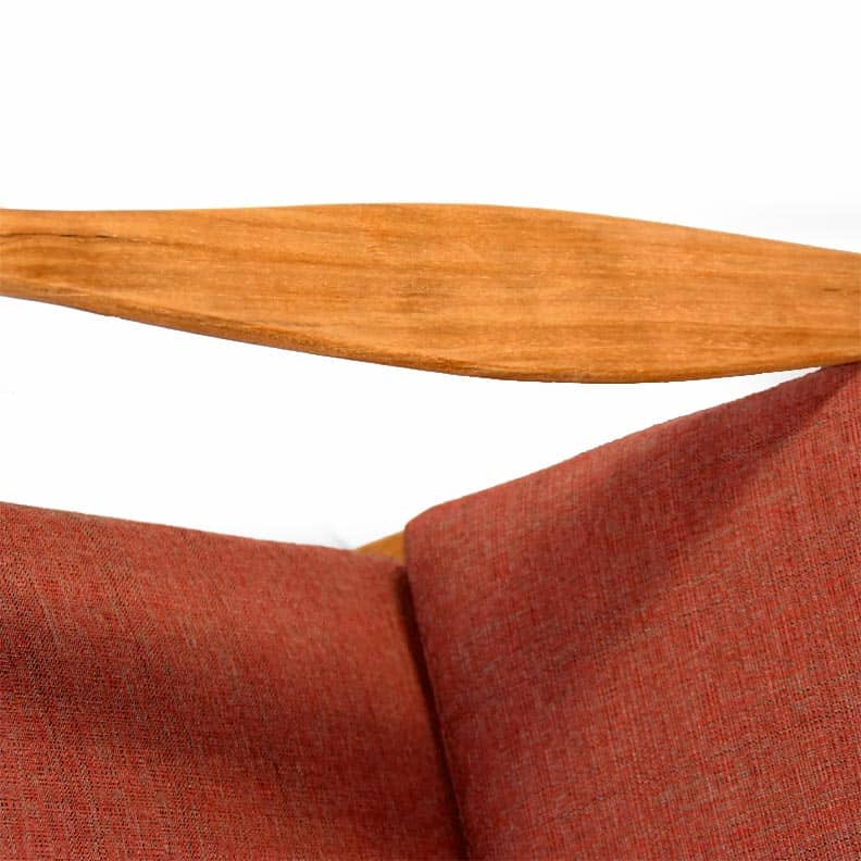 Teak lounge mid century modern chair arm style close up