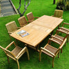 Teak Outdoor 8 feet Rectangle Double Extension Table -Milano