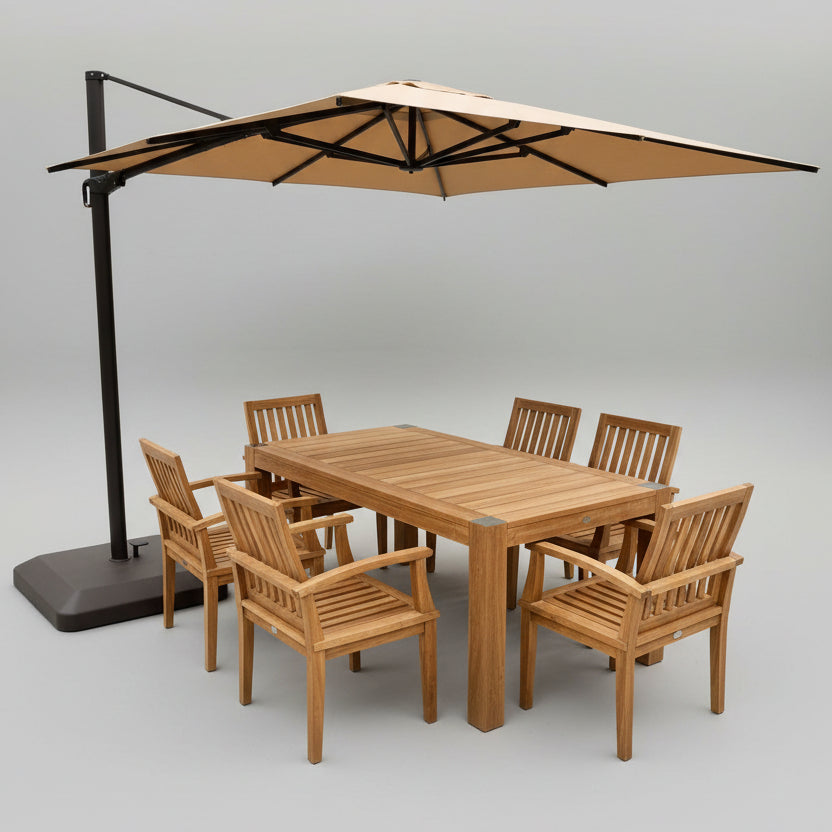 Bromo teak dining table with Blair arm chairs - warehouse sale set