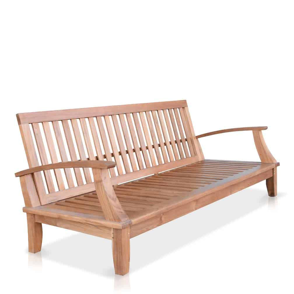 Classic Teak Outdoor Three Seated Sofa Lounge Seat – Bali