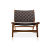 Front view low profile fabric weaved club chair