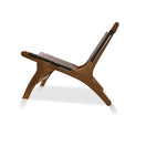 Switch Side view low profile weaved fabric teak club chair 3 image