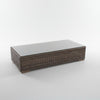 wicker coffee table ottoman storage box glass top