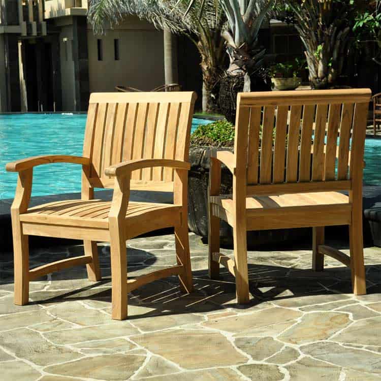 7 pc McGill Teak Outdoor Patio Dining Table Set | Aegean and Titan