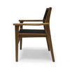 Teak Sling Patio Stacking Black Chair Danish