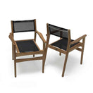 Switch Teak Sling Patio Stacking Black Chair – Danish 2 image