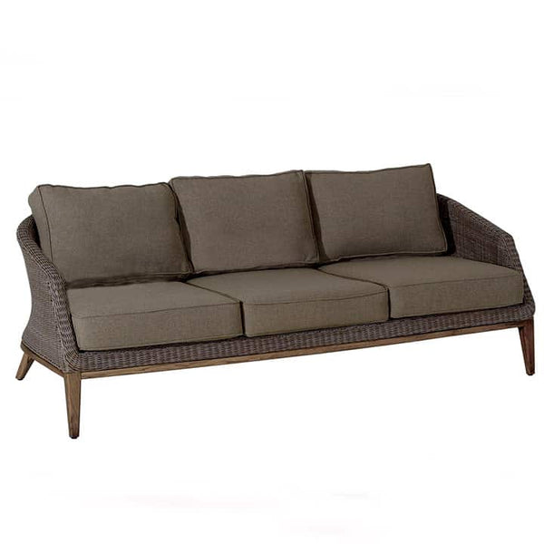 Modern Teak Outdoor Wicker Three Seated Sofa Lounge Seat - Grace