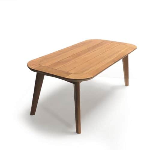 Mid Century Teak Outdoor Modern 47 inch Rectangle Coffee Table – Impression