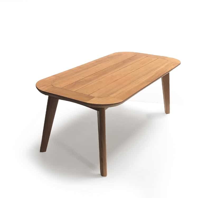 Mid Century Teak Outdoor Modern 47 inch Rectangle Coffee Table – Impression