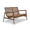 Mid century modern Teak Club loveseat front view ira