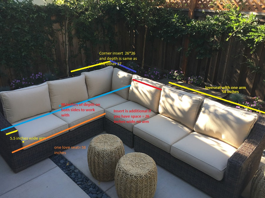 Wicker L-Shape Sectional Deep Seat Set - Iris