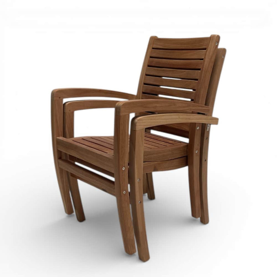 11pc Teak Mid Century Outdoor Dining Set – Olga 10ft Extension Table & Jakarta Chairs