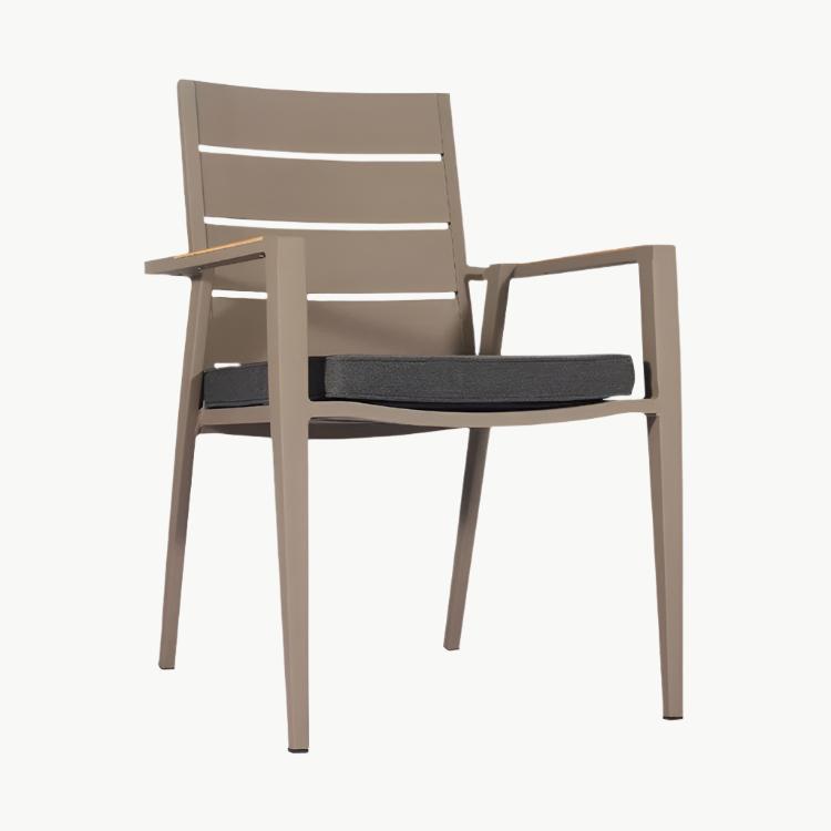7pc Taupe Outdoor Dining Set – Fram Table & Keto Chairs