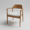 Lara Teak dining chair cushion-Oyster off white top view