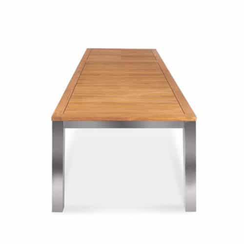 11 Pc Stainless Steel Teak Dining Extension Table  Signature & Alzetta Chairs