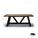 Switch recycled teak top metal base dining table 2 image