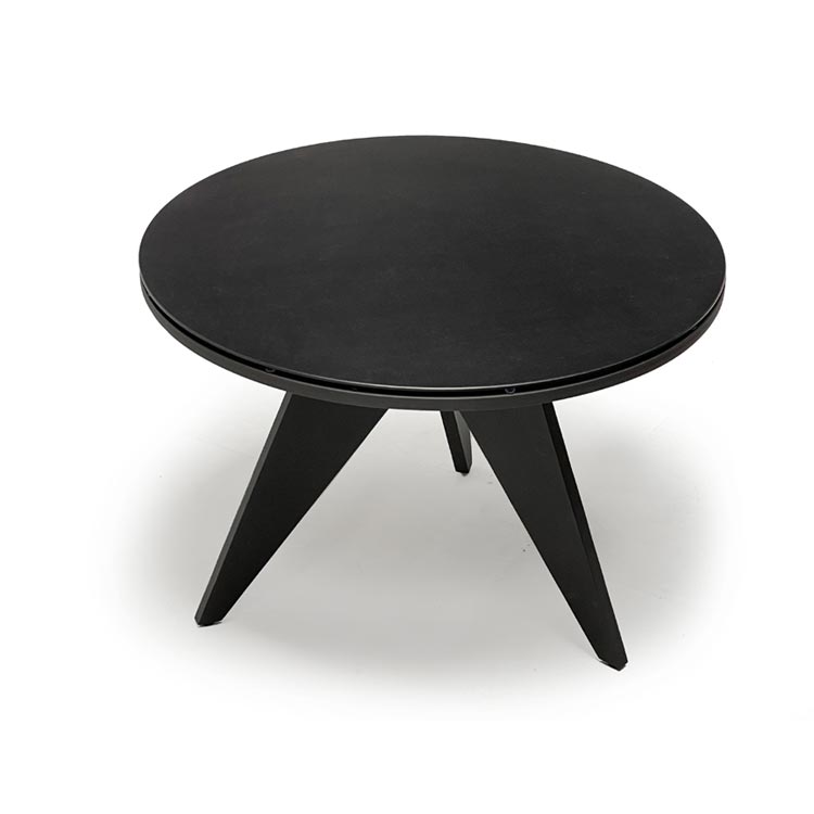 Outdoor metal Round dining table – Asteroid Coal Bree