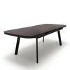 Black noir metal dining table fully extended