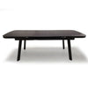 tempered glass metal extension dining table 