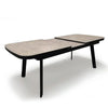 Metal dining table middle extension in motion
