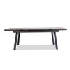 fully extended metal dining table 
