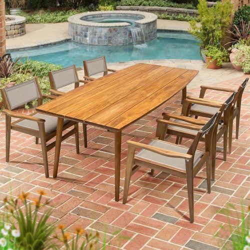 Mid century Modern Large Rectangle Outdoor Teak Dining Table  |  Lara