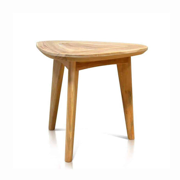 Mid Century Teak Outdoor Triangle End Table  Impression