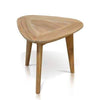 teak triangular side end table top view