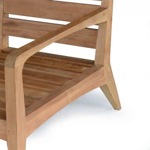 Olga 3-Seat Teak Patio Sofa | Mid-Century Deep Seat Lounge