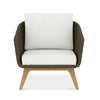 teak wicker club chair front view